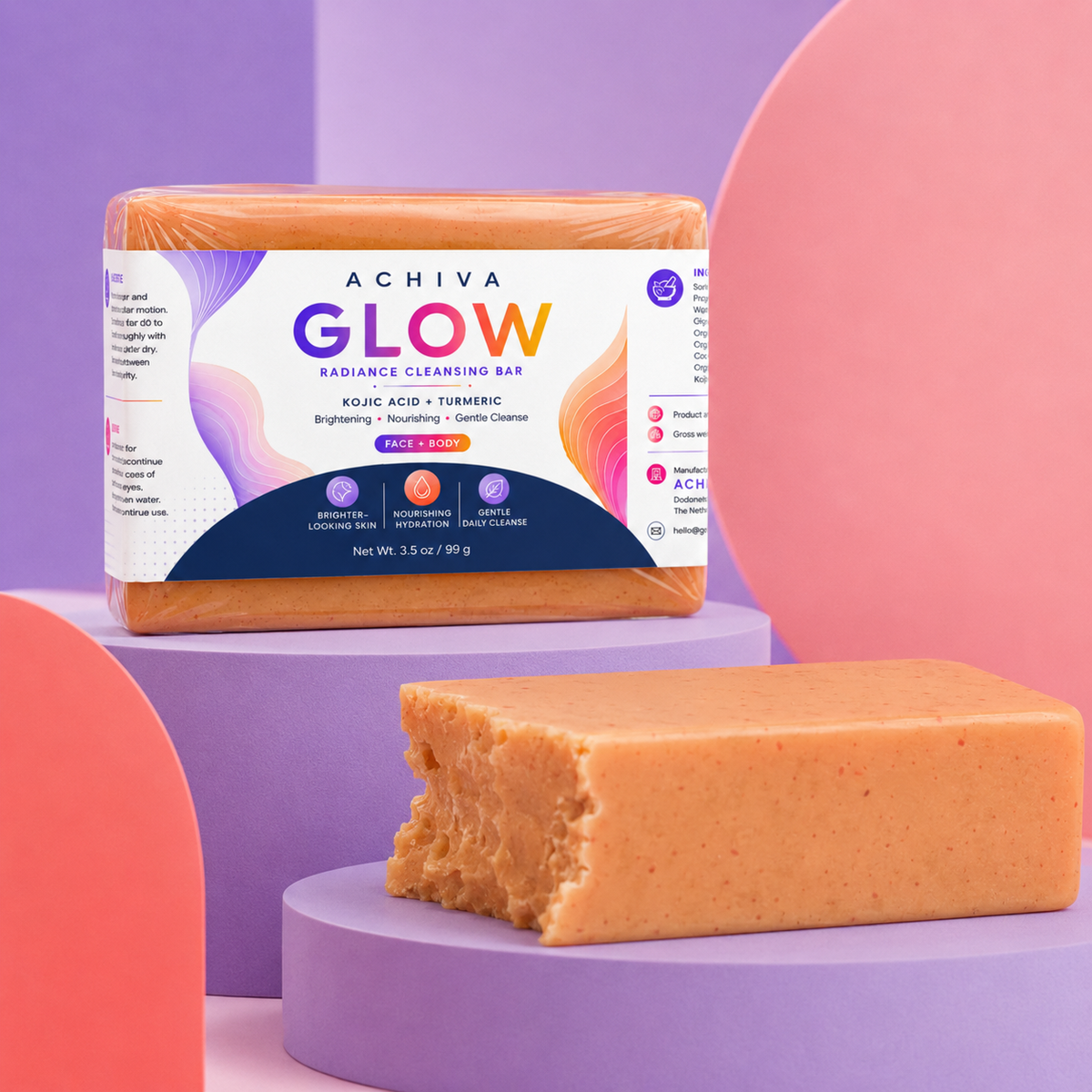 ACHIVA Glow – Brightening Kojic Acid & Turmeric Soap